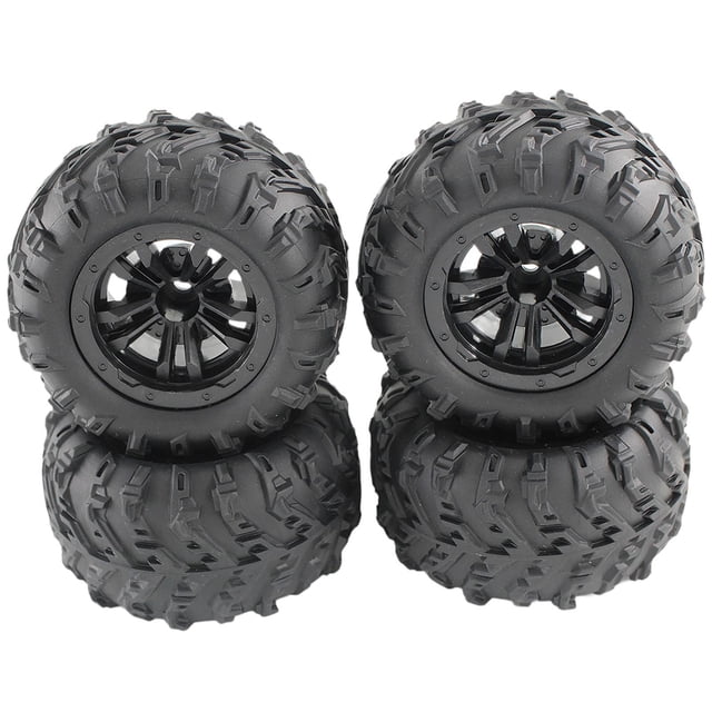 Juego de 4 neumáticos de goma para coche RC, neumáticos de rally, ruedas, piezas de repuesto para camiones modelo 1/12, 1/14 y 1/16