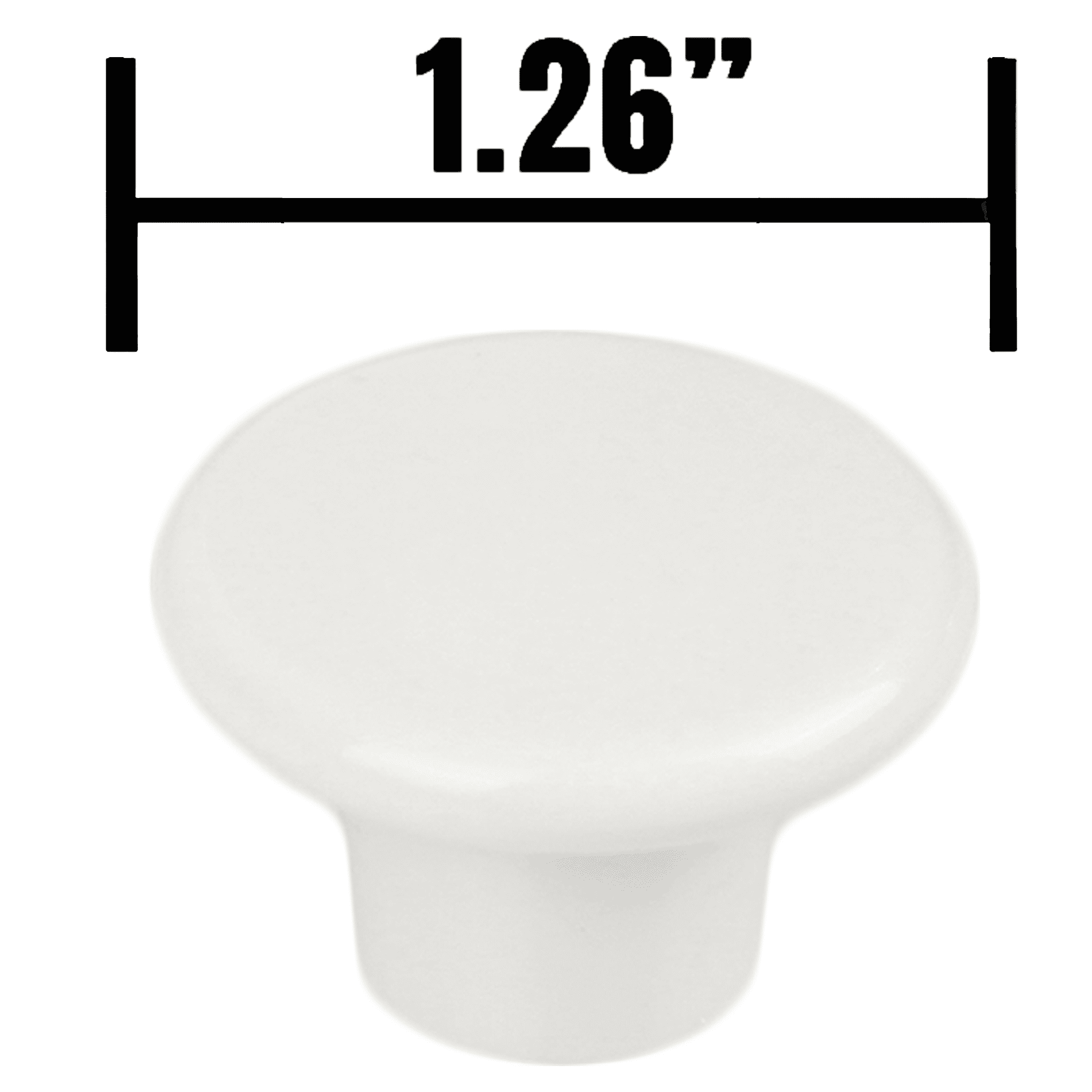 (2 pack) Mainstays White Round Mushroom Knob, Plastic, 10 pack