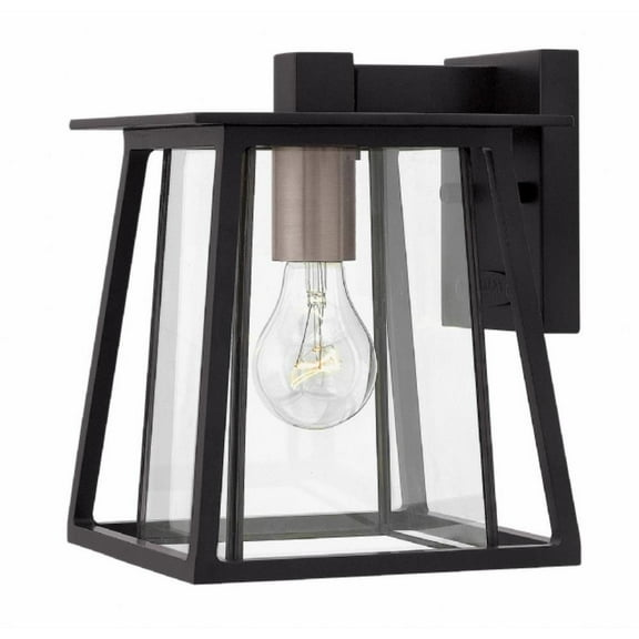 One Light Outdoor Mini Wall Mount in Transitional-Craftsman Style 7.25 inches Wide By 9.5 inches High-Black Finish Bailey Street Home 81-Bel-2999289