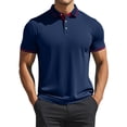 thumbnail image 1 of CAMISETAS POLO FORMAL DE GOLF PARA HOMBRE DE MANGA CORTA CON COLOR DE CONTRASTE VERANO S AZUL OSCURO, 1 of 1