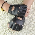 thumbnail image 3 of Mens Half Finger Rivet Gloves, For Club , Dance Performance Hot Q4, 3 of 7