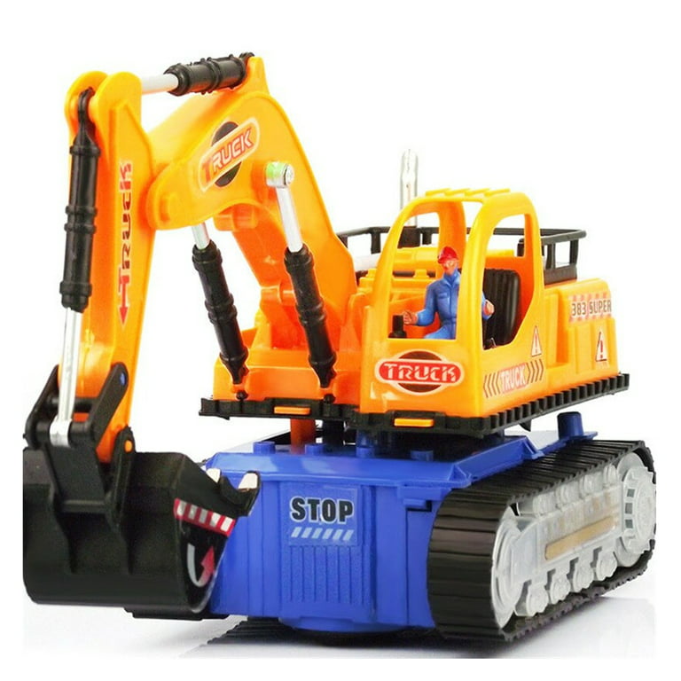 Battery Powered Toy Excavator Truck Crane for Toddler Boys and Girls Kids  with Sirens, LED Lights -Construction Vehicles Baby Gift Item