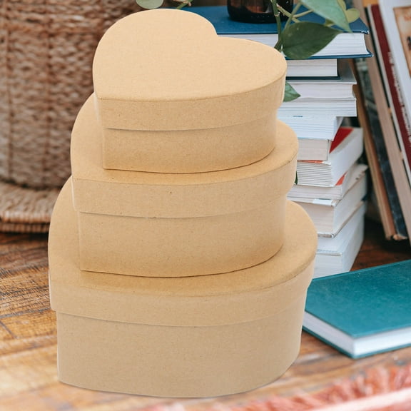 MLINS 3pcs Heart Shaped Chocolate Flowers Packing Box DIY Valentine's Day Gift Box Festival Present Box