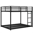 thumbnail image 3 of Aukfa Full over Full Bunk Bed, Metal Low Bunk Bed for Adults Teens, Space Save, Black, 3 of 9