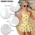 thumbnail image 6 of FUIALDOLG Cartoon Bee Swimwear for Girl Age 3-13 Kids One Piece Swimsuit with Skirt for Toddler Girl,Soft Quick Drying Athletic Bathing Suit Sleeveless Swimsuits,10-11Y, 6 of 7