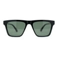 thumbnail image 2 of Polarized Mens Slick Elegant Gentlemans Luxury Horn Rim Sunglasses Gloss Black Silver - Green, 2 of 4