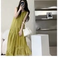 thumbnail image 2 of Vestidos largos asimétricos estilo bohemio sueltos sin mangas verdes para mujer verano, 2 of 4