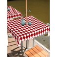 thumbnail image 2 of Outdoor Tablecloth with Umbrella Hole for Patio/Picnic/Party/Camping, Red Plaid Waterproof Table Cloth Square Cover Washable, Modern Minimalist Geometric Gingham Checkered (60"x 60"), 2 of 8