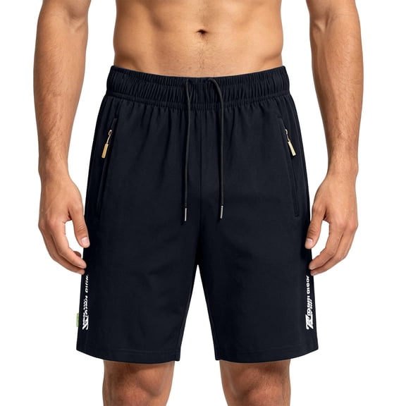 Trikvn Bermuda Shorts for Men Quick Dry Drawstring Elastic Waist Running Workout Shorts Zip Pockets Hiking Summer Outdoor Athletic Sports Bottoms