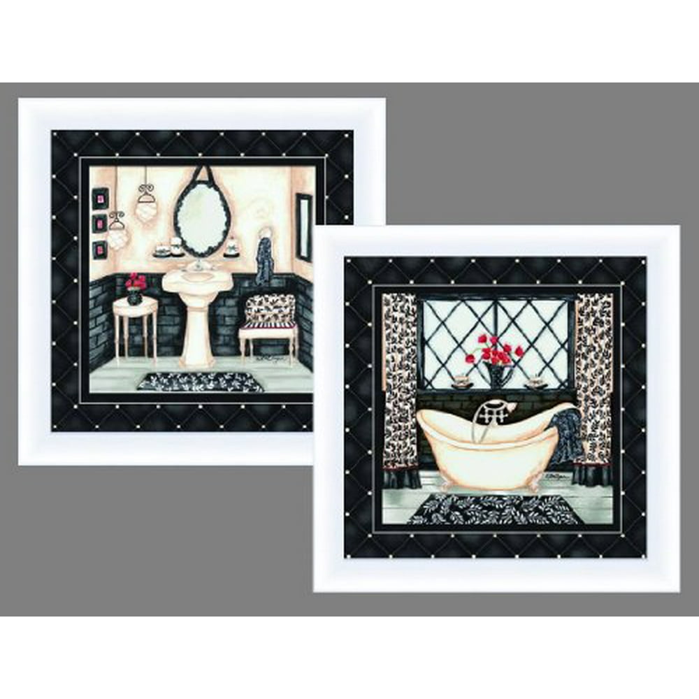 buyartforless FRAMED Elegant Bath Art Set of 2 ea 12x12 Art Poster