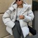 thumbnail image 4 of Parkas de manga larga para mujer, chaqueta holgada de algodón para otoño e invierno, abrigo holgado, ropa de algodón de manga larga, abrigo para mujer, 4 of 8