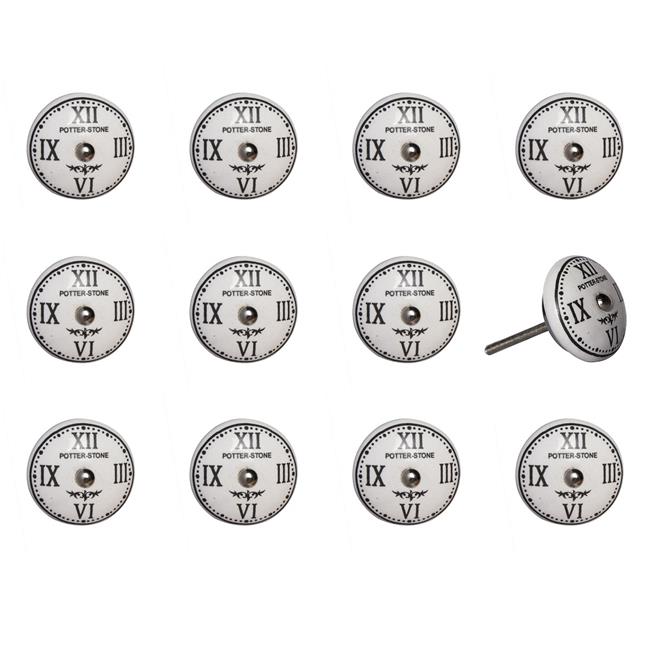 Knobit 676685032737 Vintage Hand Painted Ceramic Clock Knob Set