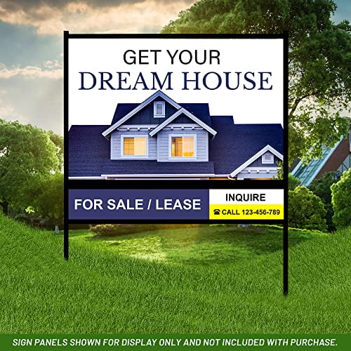 justsignframes Real Estate Yard Sign Stake Metal H Frame (1 Pack) - 18" x 30"
