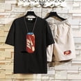 thumbnail image 3 of Conjuntos de camiseta y pantalones cortos para hombre, ropa de estilo coreano para hombre, trajes deportivos económicos para gimnasio, chándal gráfico de moda, manga corta, camiseta XL, 3 of 5