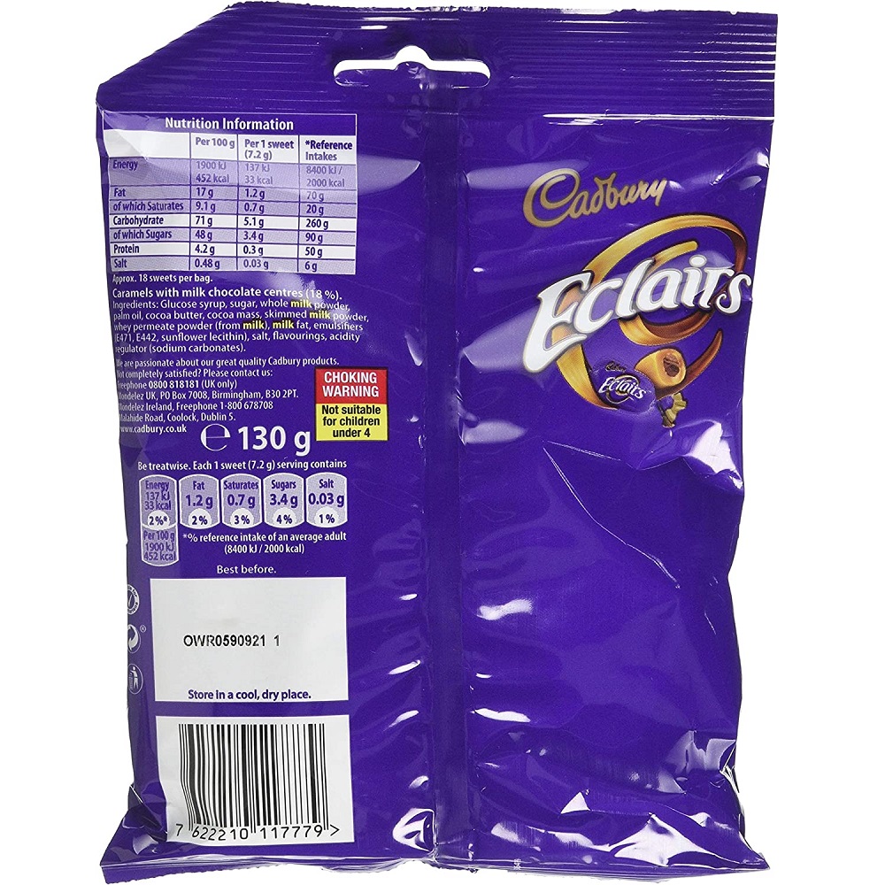 Cadbury Chocolate Eclairs 130g Bag - image 2 of 2