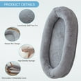 thumbnail image 5 of FICISOG Luxury Warm Human Sized Dog Bed for People, 72" x 51" x 11"Large Size Fluffy Bean Bag Cloud Bed for Adults, Pets, Kids Doze Off - Removable & Washable Fur Cover - Non-Slip Bottom, 5 of 12