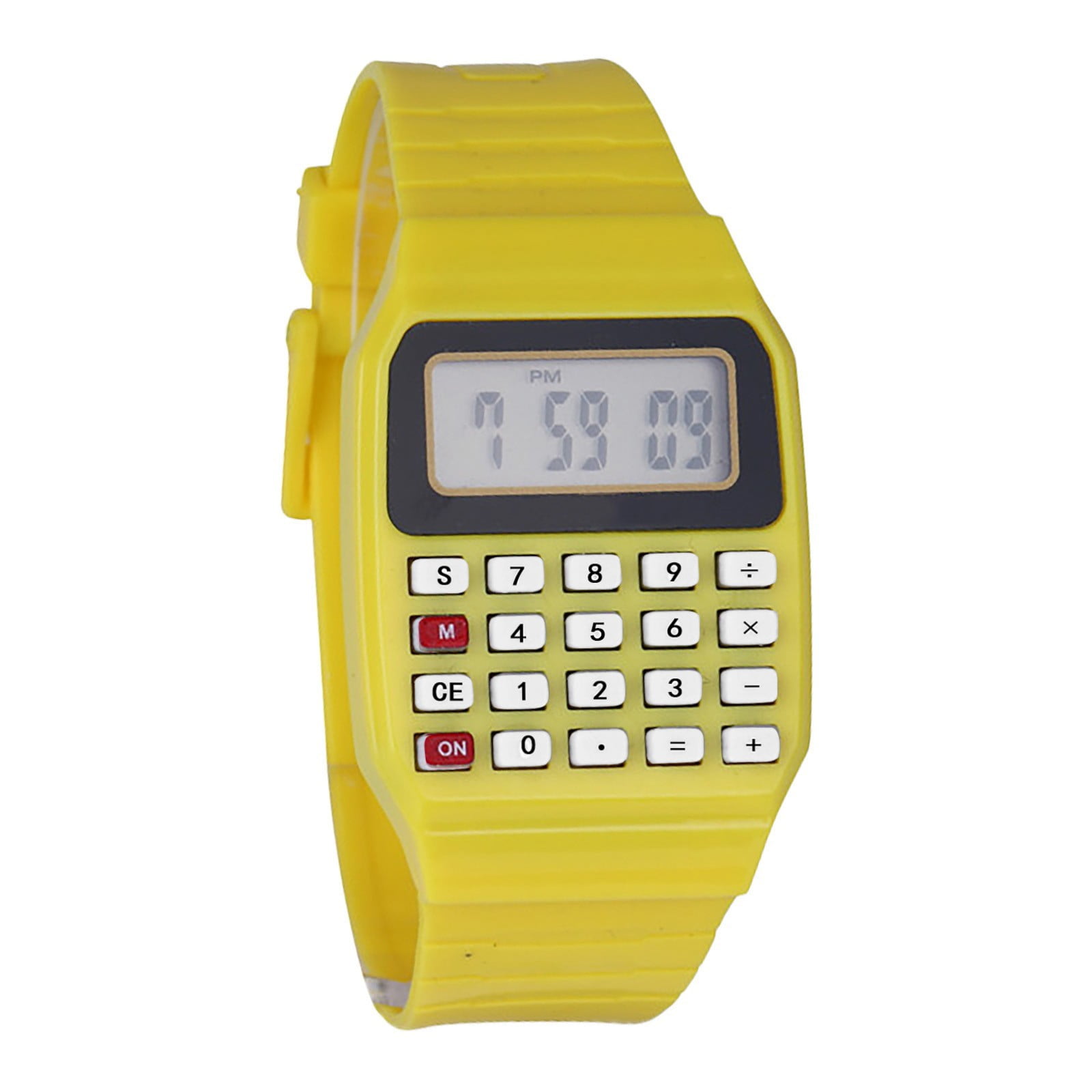 Multi-Function Electronic Wrist Watch With Calculator, Soft Silicone Strap Digital Time Watch For Daily Matching