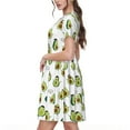 thumbnail image 2 of Daiia Avocado Friends Print Women's Dresses 2025 Trendy Short sleeve Dresses Casual Baggy Flowy Maxi Sun Dresses, 2 of 6