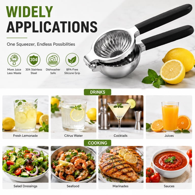 Heavy-Duty Stainless Steel Citrus Press with Seed Filter photo 7