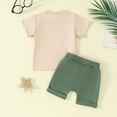 thumbnail image 3 of Gerichy Toddler Boys Clothes Baby Boy Outfit Sets Toddler Kids Boy Shorts Clothing Set 0 6 12 18 24 Months 2T 3T 4T Letter Tractor Print Short Sleeve Round Neck T-Shirt with Solid Shorts 2Pcs Outfit, 3 of 6