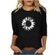 thumbnail image 2 of Fiudx Camisetas para Mujer Camiseta Estampada a La Moda para Mujer, Blusa de Mangas 3/4, Tops Informales con Cuello Redondo, 2 of 4
