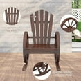 thumbnail image 4 of kinbor Wooden Outdoor Rocking Chair - Outdoor Rocker Chair Porch Patio Lawn Garden Furniture, High Back Slat Chairs, Reclining Seat, 4 of 18