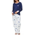 thumbnail image 4 of U.S. Polo Assn. Women's & Women's Plus Long Sleeve Top and Plush Pant Pajama Sleep Set, 2-Piece, Sizes S-3XL, 4 of 5