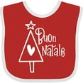 thumbnail image 3 of Inktastic Buon Natale Christmas Tree with Heart and Star Boys or Girls Baby Bib, 3 of 4