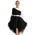 thumbnail image 3 of DPOIS Women's Praise Dance Overlay and Tunic Worship Dance Dress Black S, 3 of 7