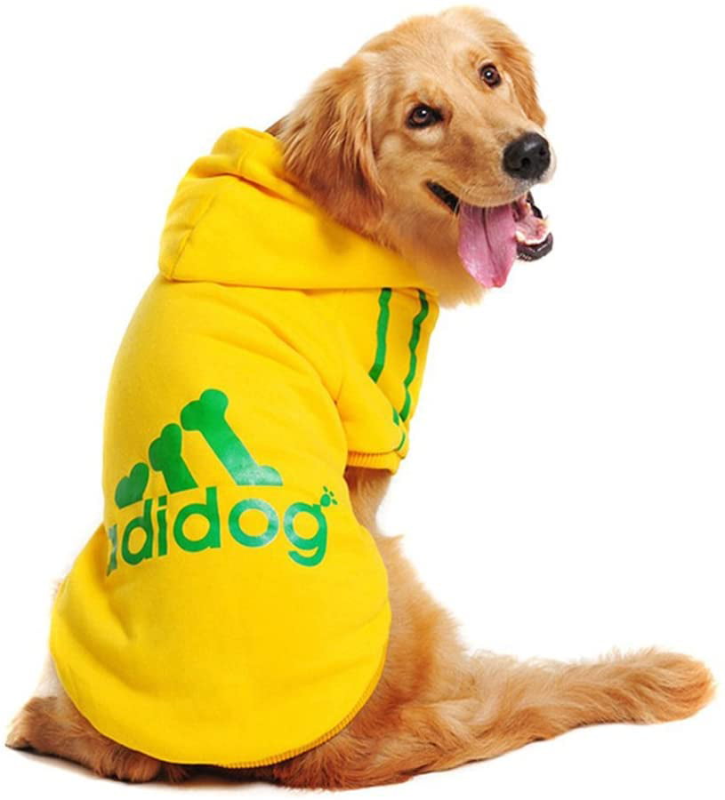 Apparel Yellow,XXL Rdc Pet Adidog Dog Hoodies Fleece Basic Hoodie Sweater Cotton Jacket Sweat Shirt Coat for Small Dog & Medium Dog & Cat 