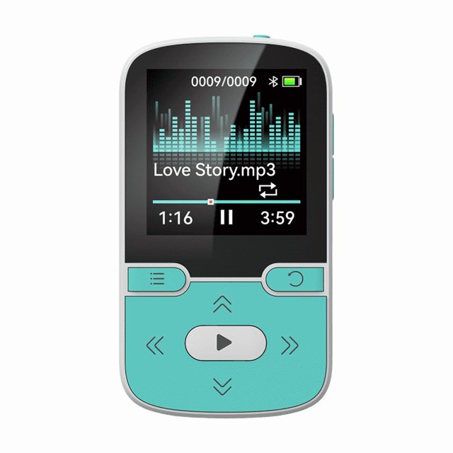 1.2 Inch Bluetooth 5.3 MP3 Player with Clip - Sports Pedometer, Listen to Music, Voice Recorder, 320×240 Color Screen, Support MP3/WMA/WAV, USB Charging, 32GB