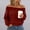 Wine women off shoulder sweater a1, variant on SSZMDLB Women Off Shoulder Long Sleeve Sweater Casual Loose Fit Comfy Basic Tops For Party Daily Wear Fall Winter, Light Blue 2XL
