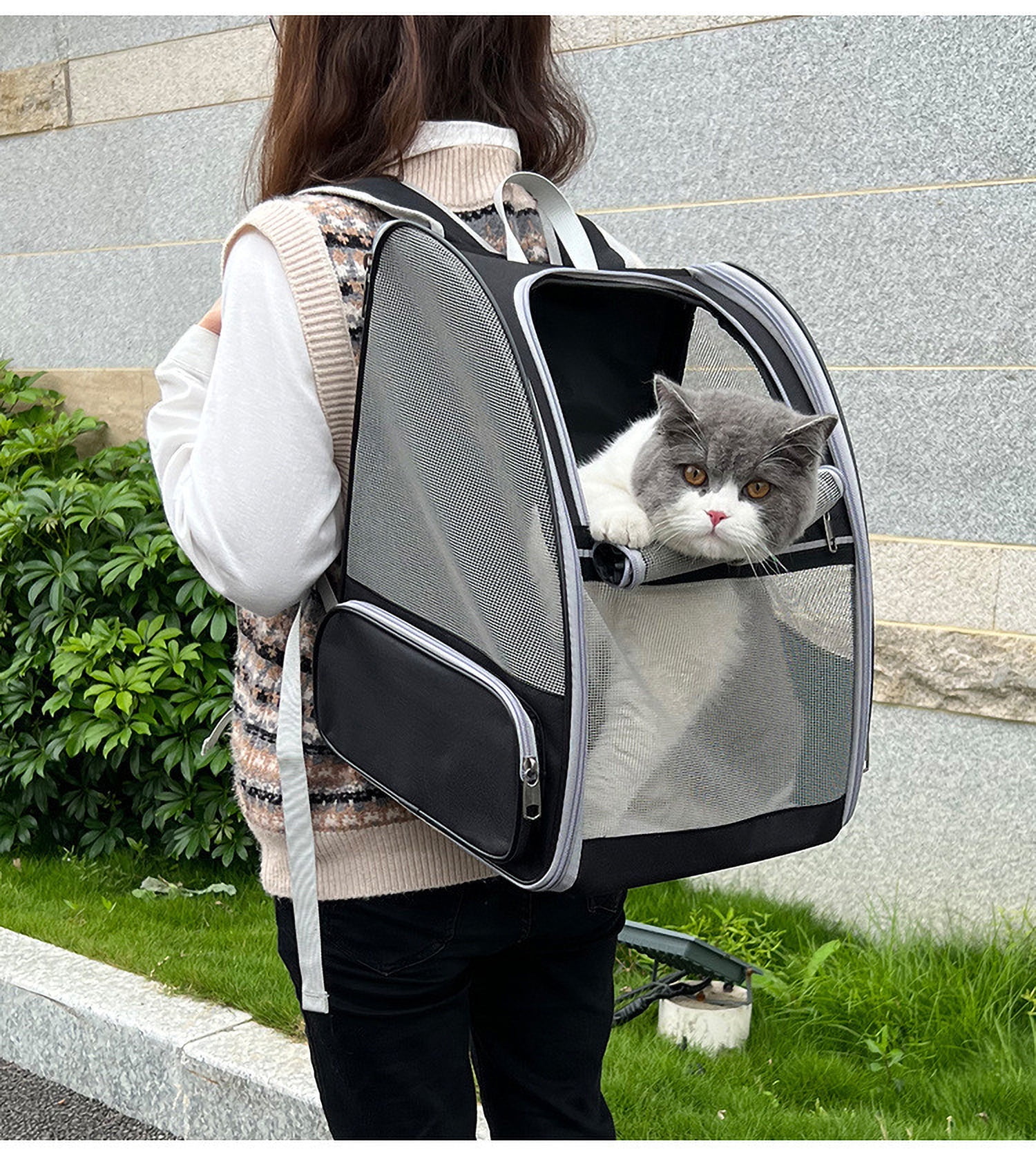 RUseeN Cat Backpack, Pet Carrier Backpack for Dogs and Cats,Puppies,Cat Backpack Carrier, Fully Ventilated Mesh,Airline Approved,Designed for Travel, Hiking, Walking & Outdoor Use