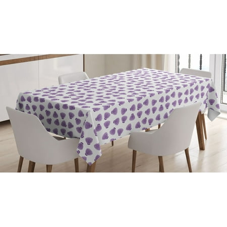 

Nautical Tablecloth Violet Toned Sea Shell Motifs on a Plain Background Oceanic Scene Items Rectangle Satin Table Cover for Dining Room and Kitchen 52 X 70 Lavender and White by Ambesonne