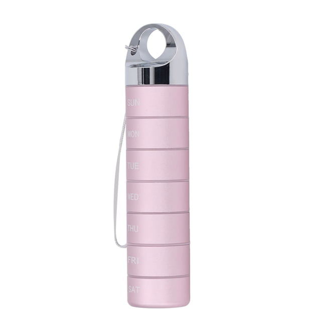 Organizador Semanal De Medicinas, aleación De Aluminio, Estuche Impermeable Para Medicinas De Viaje Para 7 Días, Caja De Medicina Diaria De Metal Portátil, Soporte Para