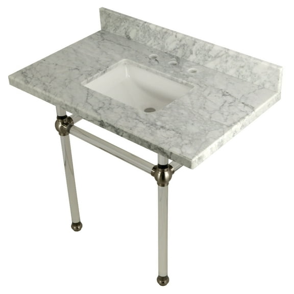 Kingston Brass Kvpb3630masq Templeton 36" Rectangular Marble Wall Mounted Bathroom Console