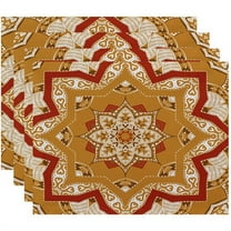 Simply Daisy 18" x 14" Shawl Geometric Print Placemats, Set of 4