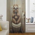 thumbnail image 6 of Bathroom Sloth Sheer Curtains 45 Inches Long, Toilet Animals Vintage Light Filering Curtains, Breathable Simi Curtain Privacy Drapes for Kitchen Bathroom Lightweight Small Window Treatment, 6 of 9