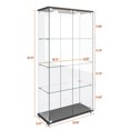 thumbnail image 2 of Glass Display Cabinet with 3 Color Lights, Glass Display Cases for Collectibles Suitable for Living Room and Bedrooms, 2-door 4-shelf 64.25""(H) x 32.09""(L) x 14.37""(W) inches, 2 of 15