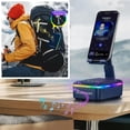 thumbnail image 5 of ZJQYDS Gifts for Men Women,Cell Phone Stand with Bluetooth Speaker,LED Light,and Lanyard,Cool Tech Gadgets,Unique Birthday Gifts for Men Husband Mom Dad-Blue, 5 of 8