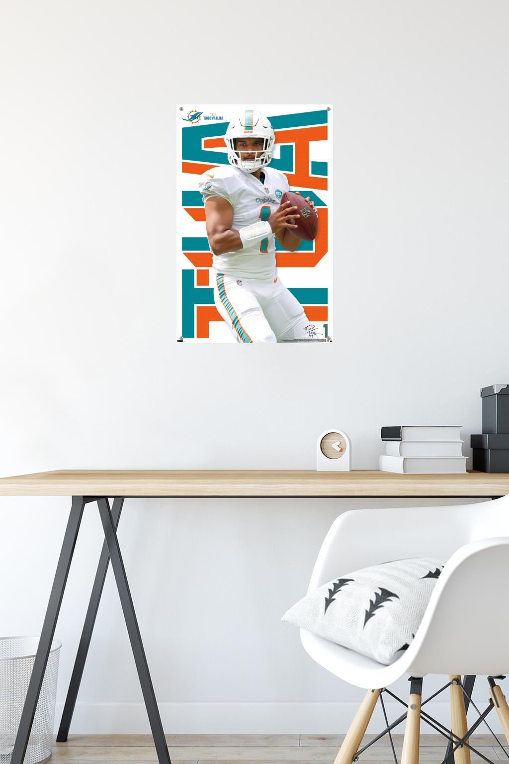 NFL Miami Dolphins - Tua Tagovailoa 20 Wall Poster with Push Pins, 14.725" x 22.375"