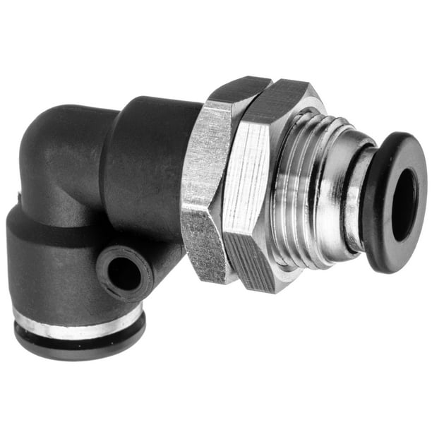 Push to Connect Tube Fitting Nylon Plastic Bulkhead Union Elbow 10mm Tube OD