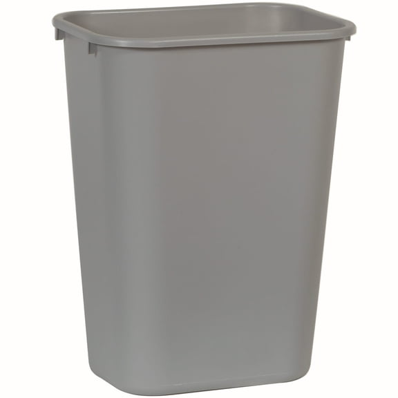 Rubbermaid Commercial 295700GY Soft Molded Plastic Wastebasket, Rectangular, 10 1/4 gal, Gray