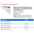 thumbnail image 2 of Radiator Coolant Overflow Expansion Tank with Cap - Compatible with 2005 - 2010 Chrysler 300 2006 2007 2008 2009, 2 of 2