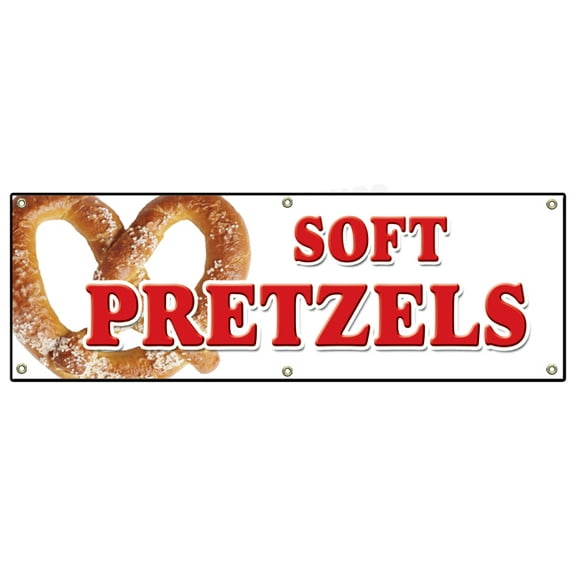 SignMission B-72 Soft Pretzels 24 x 72 in. Soft Pretzels Banner Sign