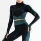 thumbnail image 3 of Traje deportivo de cintura alta para mujer, traje deportivo de burbujas para levantamiento de cadera, alta elasticidad, para correr, traje de Yoga sin costuras con cremallera, 3 of 5