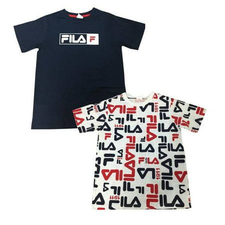 Fila Boy's 2 Pack Box Stacked Logo T-Shirt