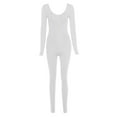 thumbnail image 5 of New Sexy Hot Girl Tight Fitting Long Sleeve High Waisted Solid Color Sports Fitness Jumpsuit, All-Season, Daily Casual, 5 of 5