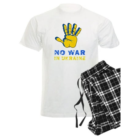 

CafePress - No War In Ukraine Peace Five Print Donbas Pajamas - Men s Light Pajamas