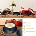 thumbnail image 4 of SKYSONIC Sparkling Artistic Blue Trivet Round Hot Pads, Set of 2 Pot Holder Heat Resistant Trivets Cotton Thread Weave Mats for Kitchen Counter Hot Dishes Pot Teapot Table Decor, 4 of 7